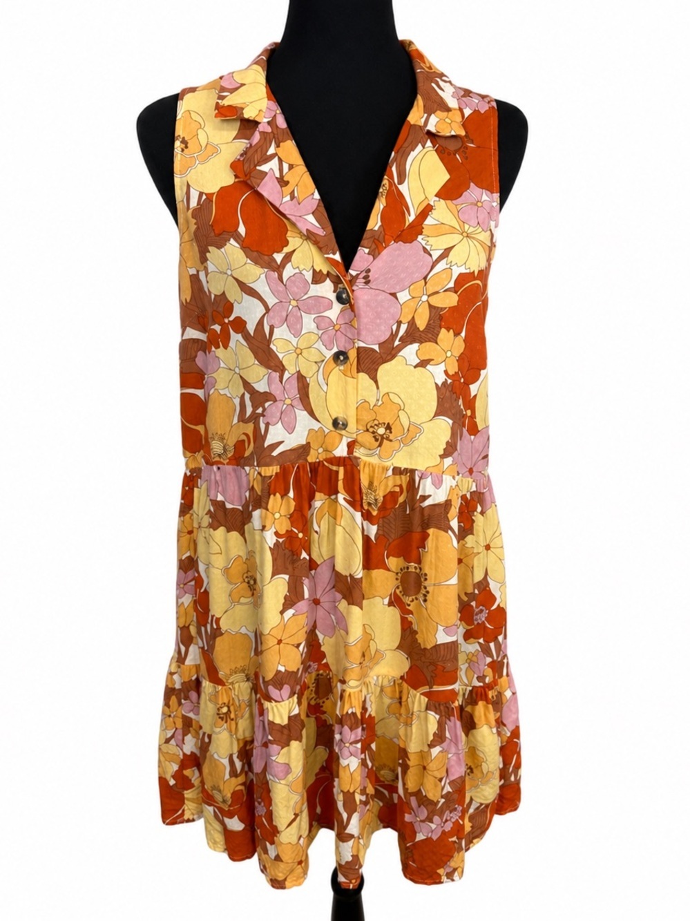 Show Me Your MuMu Groovy Collared Mini Dress in Party Poppy Sz XS  Floral